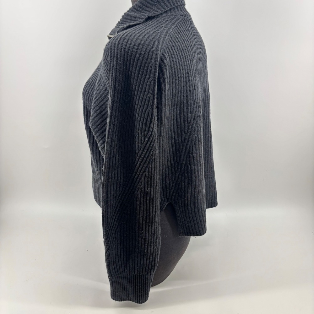 Rag & Bone Black Ribbed Quarter Zip Sweater Womens XS High Neck Pullover - Picture 5 of 10